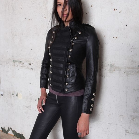 Boda Skins Black Napa Sheep leather Napoleon V2 biker jacket - Picture 7 of 15